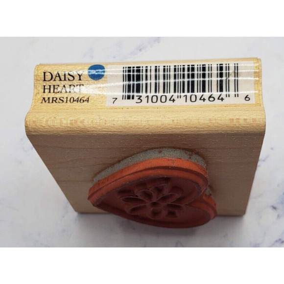 Daisy Heart Creative Beginnings MRS10464 Wood Mounted Rubber Stamp - Picture 3 of 7